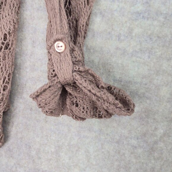 French Laundry Knit Tie Front Cardigan Dusty Mauve 3/4 Sleeve Lightweight L - Picture 4 of 8